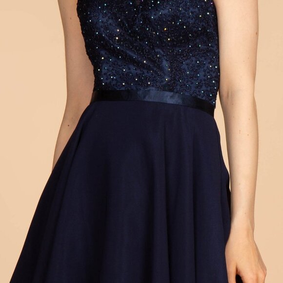 Halter Neck A-Line Sequined Prom Dress GS1621 - Picture 6 of 9